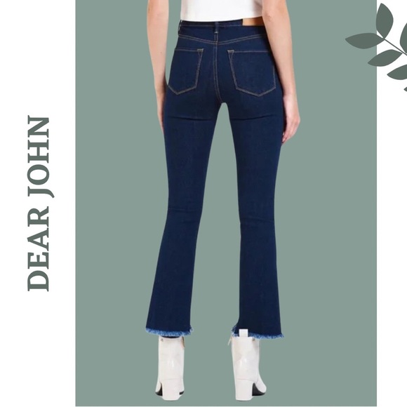 Dear John Loren High Rise Cropped Flare Jeans Lancaster - Dark Wash - Size 27 - Picture 2 of 11